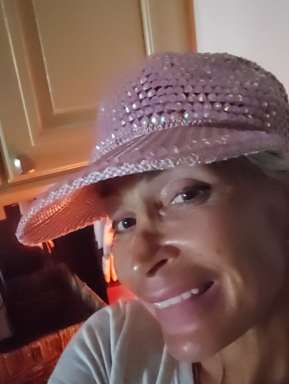 Amazon Pink Sequined Visor Hat